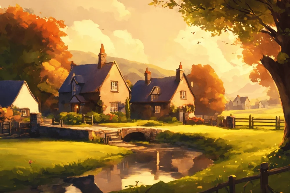 Anime village scenery thả hồn vào từng ngôi làng nhỏ