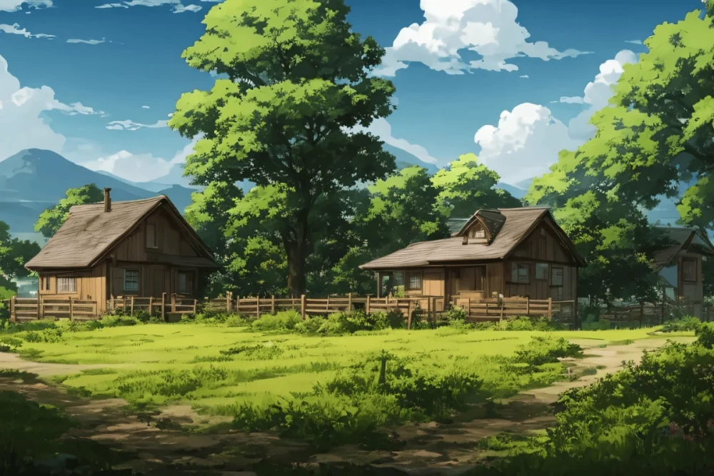 Làng quê anime yên bình thả hồn vào khung trời xanh