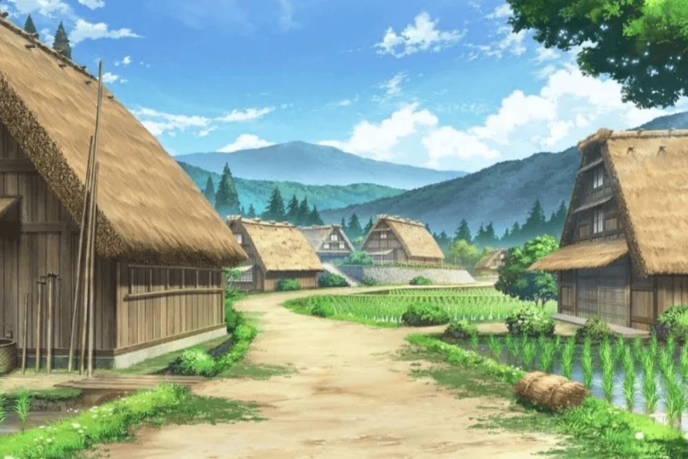Hình nền anime làng quê điểm tô không gian mộng mơ