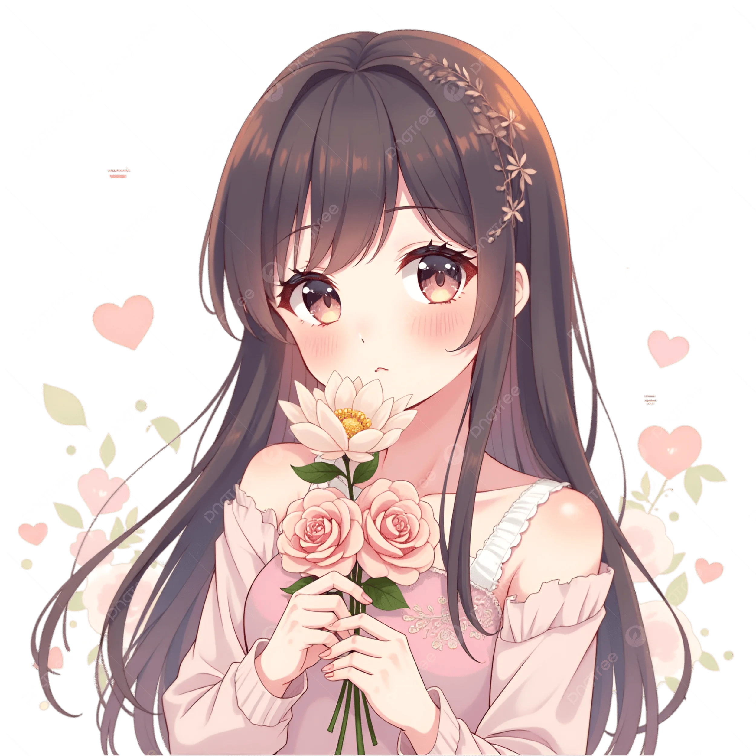 Hình ảnh Cô Gái Anime ôm Bụng Trong Một Biểu Cảm Tinh Tế Hình ảnh Clipart Minh Họa Với Vẻ Nhút Nhát đang Giữ Bụng PNG , Cô Gái Anime ôm Lấy
