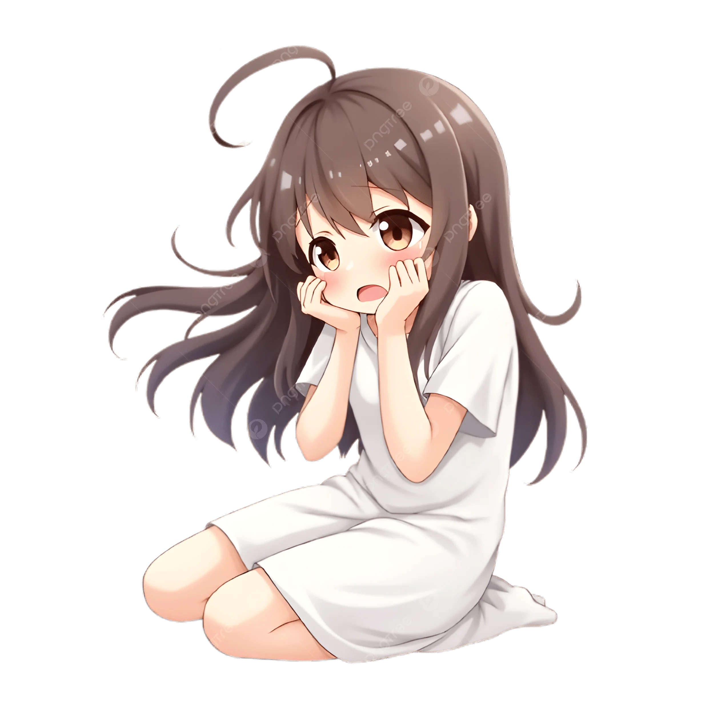 Hình ảnh Nhân Vật Cô Gái Anime đỏ Mặt Ngồi Tư Thế PNG , Con Gái, Tóc Dài, Ngồi PNG trong suốt và Vector để tải xuống miễn phí