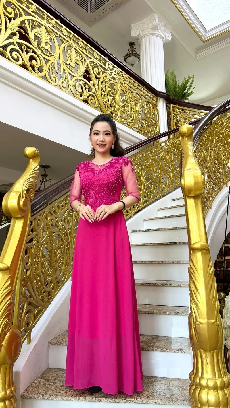 Đầm Dạ Hội Chất Liệu Voan