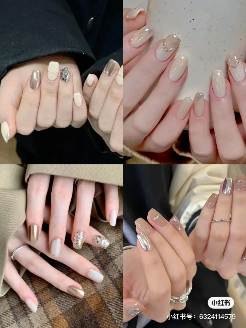 mẫu nail nhũ lấp lánh đẹp cho móng ngắn (7)