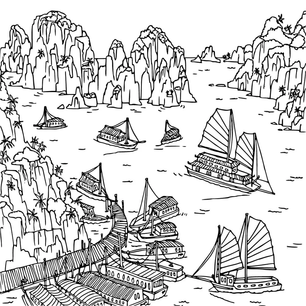 Vịnh Hạ Long - Tranh Tô Màu Cho Bé