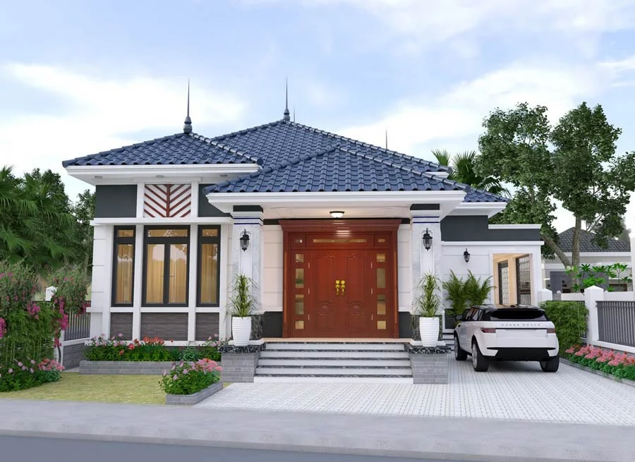 Mẫu nhà cấp 4 nông thôn mái Nhật (3)