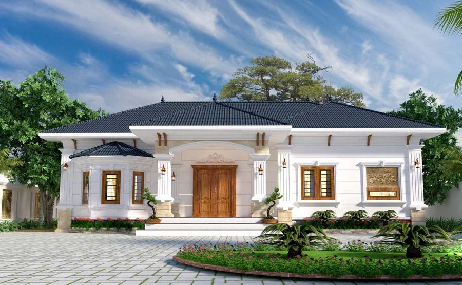 Mẫu nhà cấp 4 nông thôn tân cổ điển