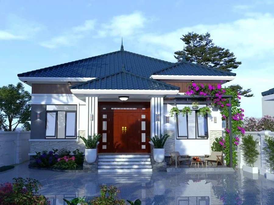 Mẫu nhà cấp 4 nông thôn mái Thái (2)