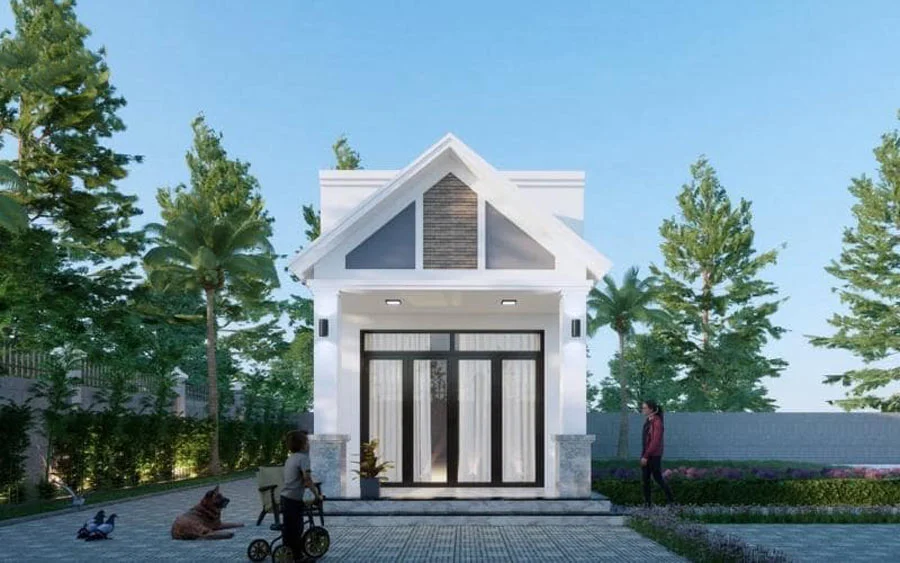 Mẫu nhà cấp 4 nông thôn 2 phòng ngủ