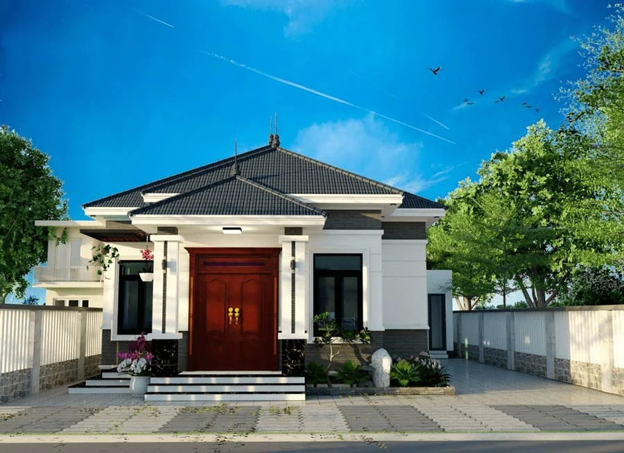 Mẫu nhà cấp 4 nông thôn mái Nhật