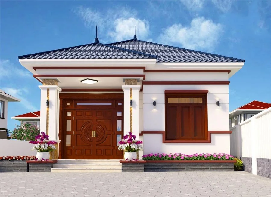 Mẫu nhà cấp 4 nông thôn 4 phòng ngủ (2)