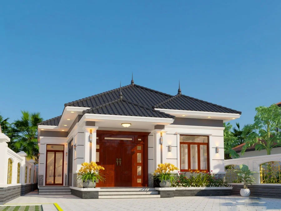 Mẫu nhà cấp 4 nông thôn mái Thái