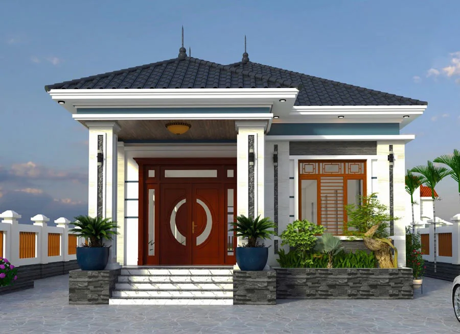 Mẫu nhà cấp 4 nông thôn mái Nhật (2)