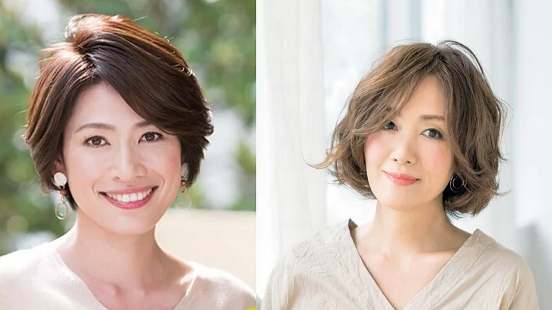 Two women with short hairstyles