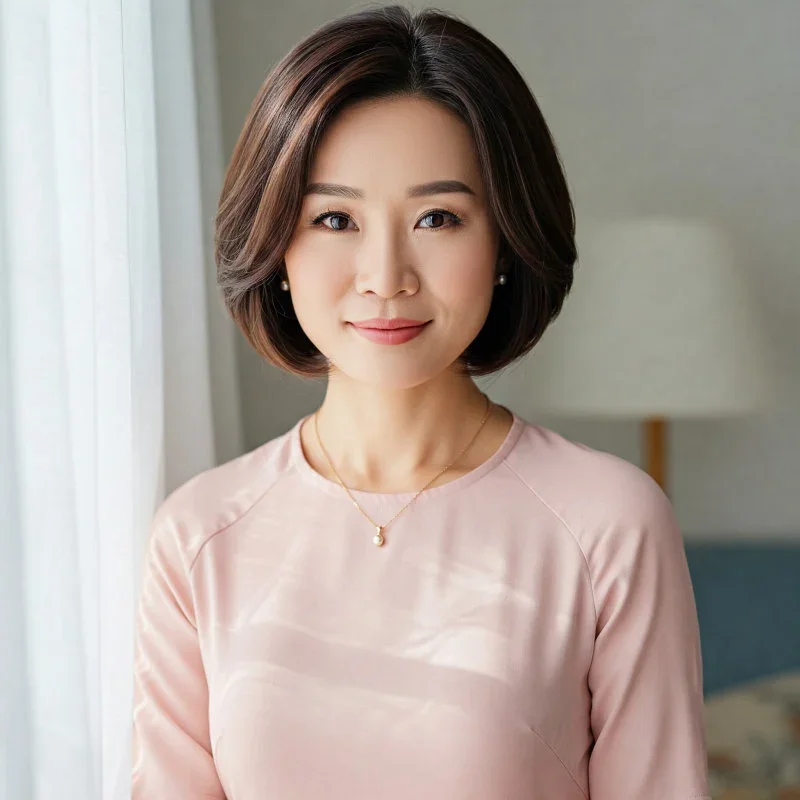 tóc ngắn cho tuổi 40 mặt tròn (2)