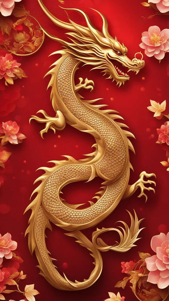 Rồng vàng phong thủy hình nền mệnh Thổ