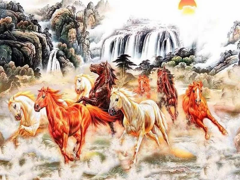 Tranh mã đáo thành công làm hình nền mệnh thổ