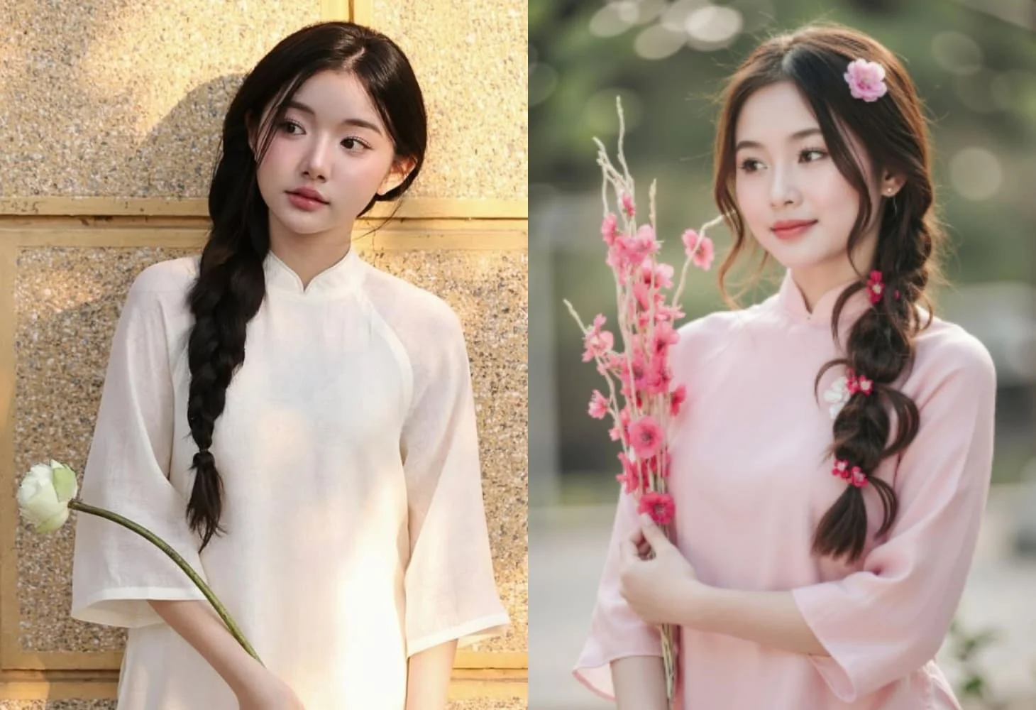 20+ Kiểu tóc mặc áo dài đón Tết 2026 xinh đẹp, trẻ trung, thanh lịch (2)