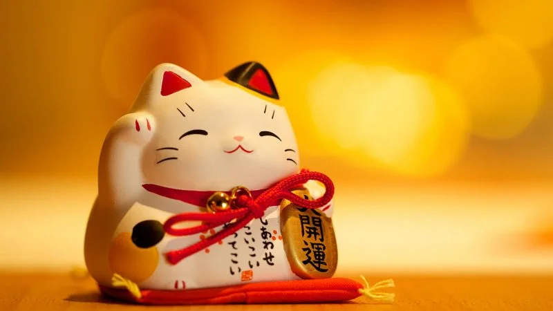hình ảnh nền may mắn tượng mèo thần tài