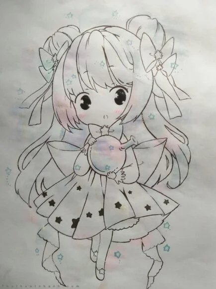 hình vẽ anime đơn giản