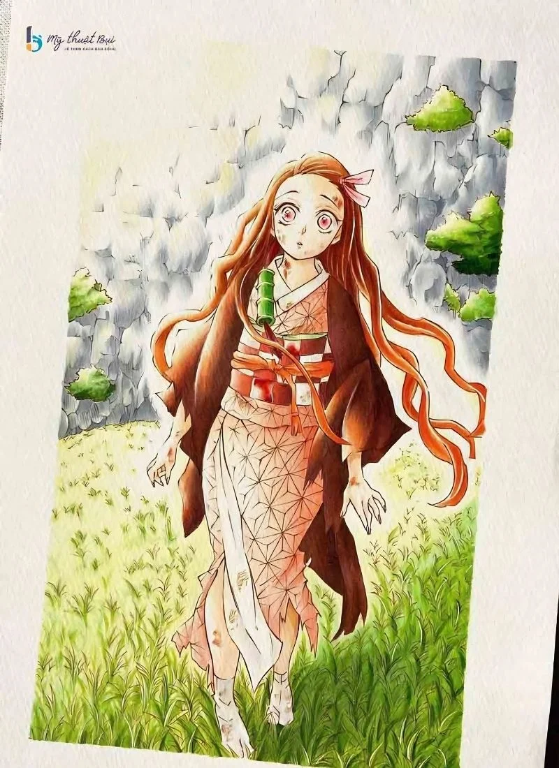 Hình vẽ anime nữ đơn giản (4)
