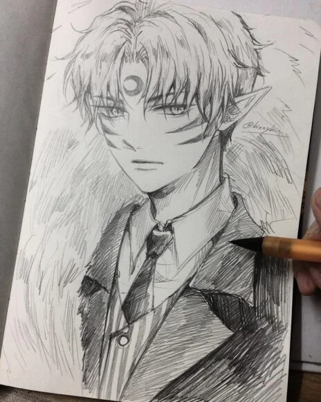 Hình vẽ anime bằng bút chì