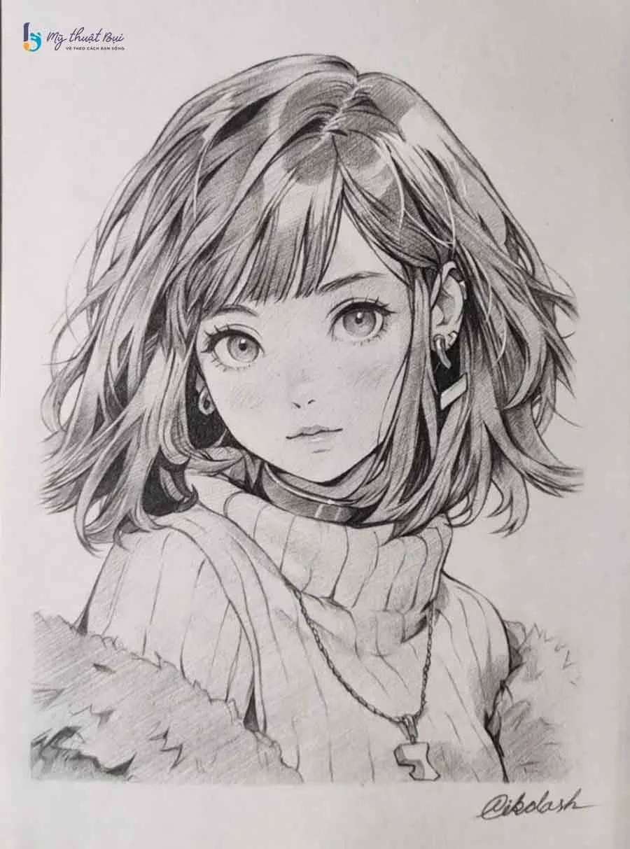 Ảnh anime đẹp cute đơn giản dễ vẽ 3