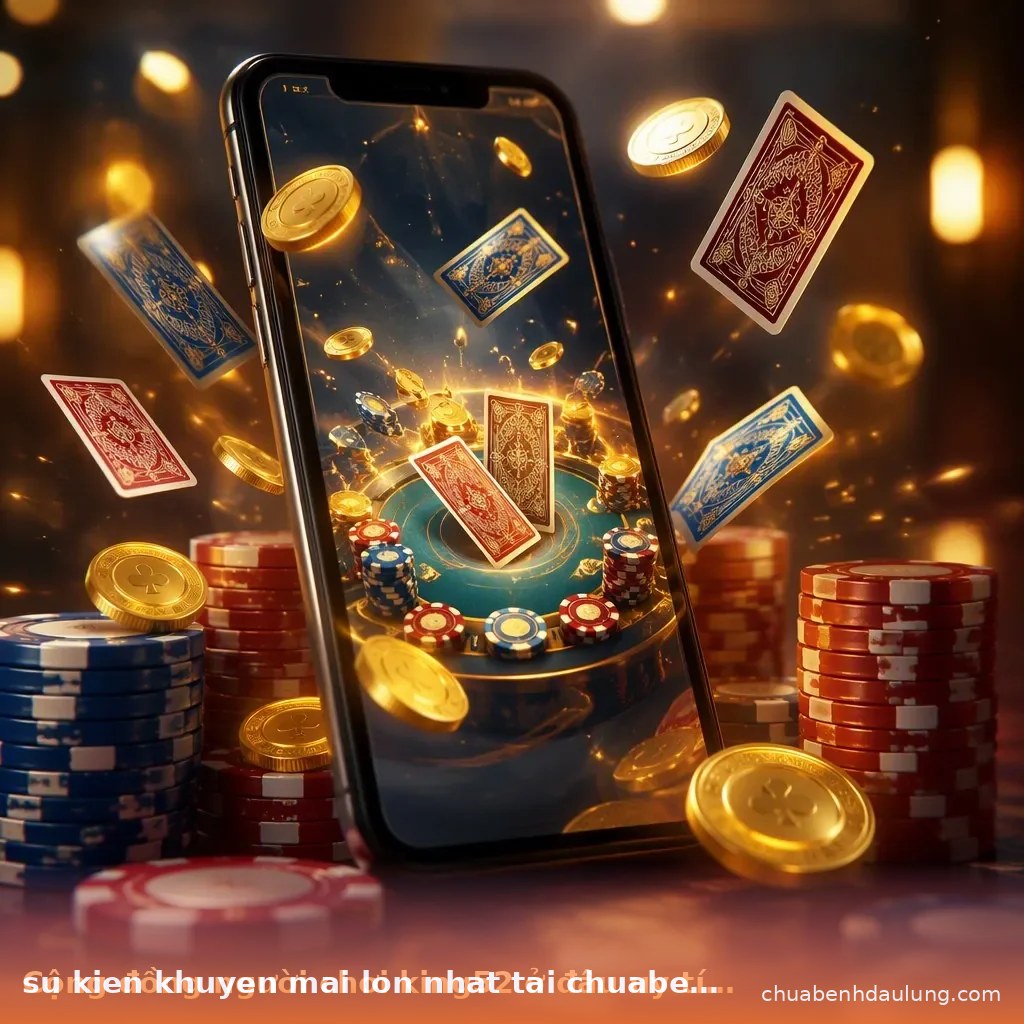 su kien khuyen mai lon nhat tai chuabenhdaulung.com với điện thoại, chip poker, bài và đồng xu vàng
