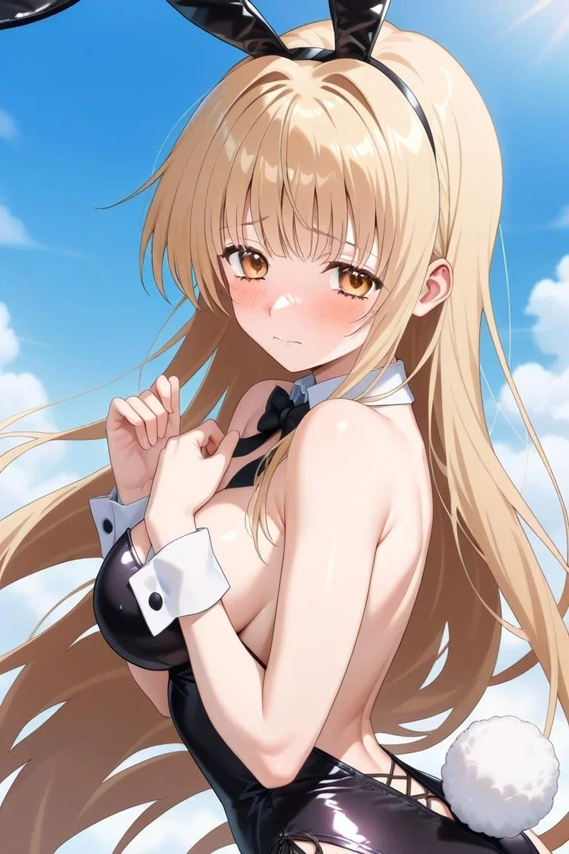 Hình ảnh Mahiru Shiina trong trang phục bunny theo phong cách mahiru shiina hentai.