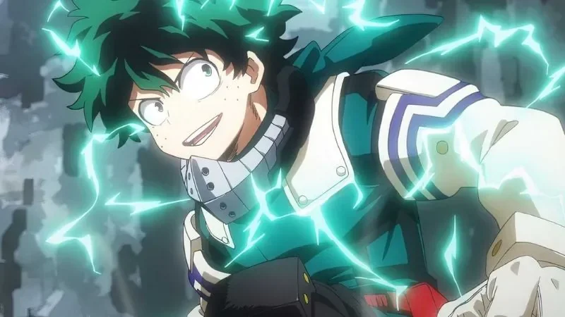 Ảnh nam ngầu lạnh lùng với hiệu ứng tia sét xanh mạnh mẽ trong anime